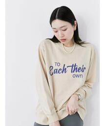 Samansa Mos2 blue | 裏毛ロゴスウェット(Tシャツ/カットソー)