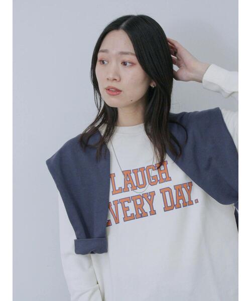 Samansa Mos2 blue（サマンサモスモスブルー）の「裏毛ロゴスウェット（Tシャツ/カットソー・レディース・グレー/オフホワイト/ブルー/ネイビー/イエロー・F）」の6枚目の写真