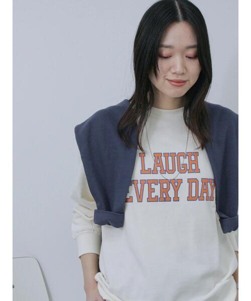 Samansa Mos2 blue（サマンサモスモスブルー）の「裏毛ロゴスウェット（Tシャツ/カットソー・レディース・グレー/オフホワイト/ブルー/ネイビー/イエロー・F）」の8枚目の写真