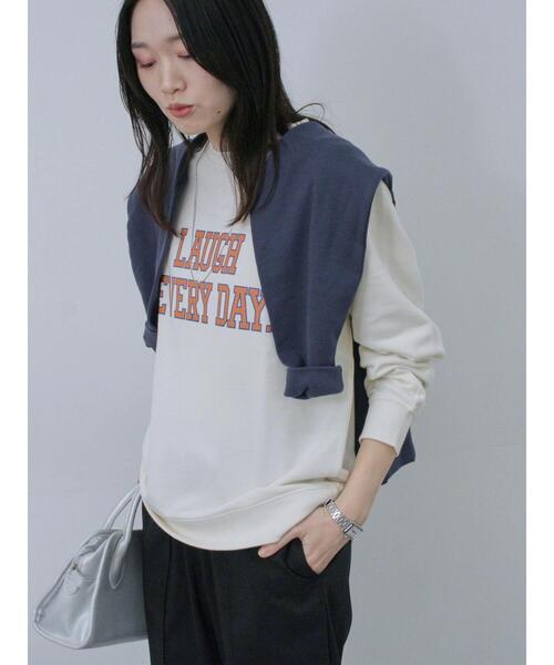 Samansa Mos2 blue（サマンサモスモスブルー）の「裏毛ロゴスウェット（Tシャツ/カットソー・レディース・グレー/オフホワイト/ブルー/ネイビー/イエロー・F）」の9枚目の写真