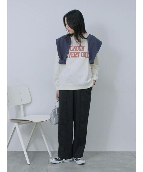 Samansa Mos2 blue（サマンサモスモスブルー）の「裏毛ロゴスウェット（Tシャツ/カットソー・レディース・グレー/オフホワイト/ブルー/ネイビー/イエロー・F）」の11枚目の写真