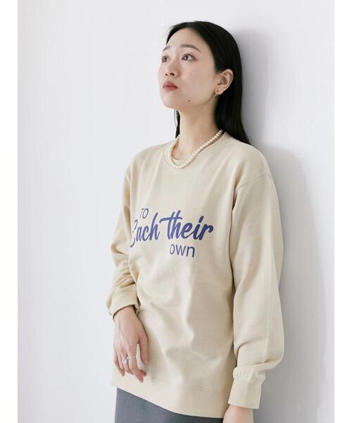 Samansa Mos2 blue（サマンサモスモスブルー）の「裏毛ロゴスウェット（Tシャツ/カットソー・レディース・グレー/オフホワイト/ブルー/ネイビー/イエロー・F）」の22枚目の写真