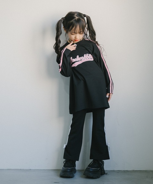【THEAIRTOWN】カモフラ バック リボン フレア パンツ シュリンクレースフレアパンツ(F IVORY): BOTTOM