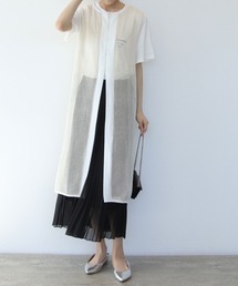 ロング ジレ」に該当するホワイト/白色系のファッション通販