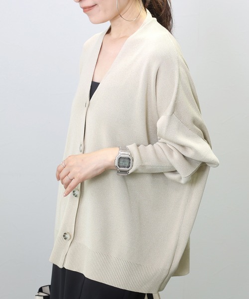 Aletta vita(アレッタビータ)の「リネンライクVネック2WAYカーディガン(カーディガン/ボレロ・レディース・ブラック/ライトブルー/ベージュ・FREE)」の3枚目の写真