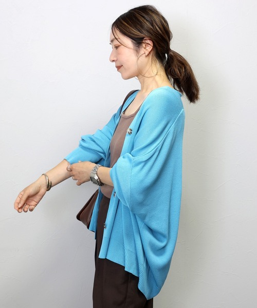 Aletta vita(アレッタビータ)の「リネンライクVネック2WAYカーディガン(カーディガン/ボレロ・レディース・ブラック/ライトブルー/ベージュ・FREE)」の12枚目の写真