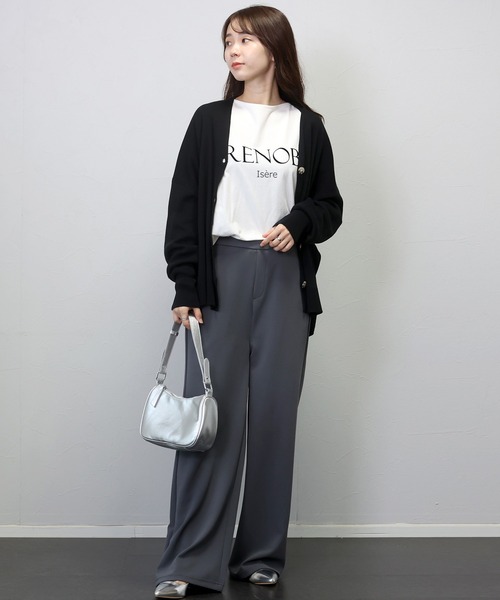 Aletta vita(アレッタビータ)の「リネンライクVネック2WAYカーディガン(カーディガン/ボレロ・レディース・ブラック/ライトブルー/ベージュ・FREE)」の10枚目の写真