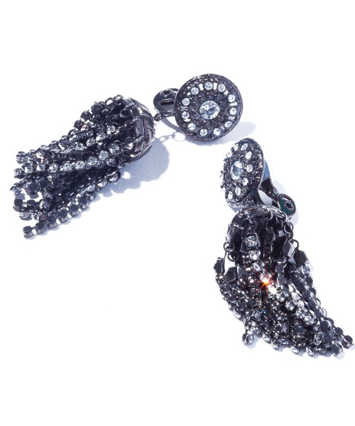 IRIS47(イリスフォーセブン)の「【IRIS 47】palace crystal fringe earring/パレス クリスタル フリンジ イヤリング(イヤリング・レディース・ブラック/シルバー・FREE)」の6枚目の写真