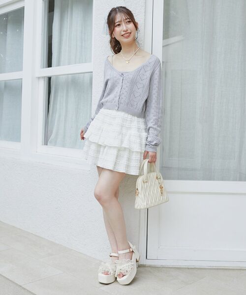 MAJESTIC LEGON(マジェスティックレゴン)の「☆パールリボンフリルボリュームサンダル(サンダル・レディース・ブラック/グレイッシュベージュ/アイボリー/グレー・SMALL/MEDIUM/LARGE/X-LARGE)」の6枚目の写真