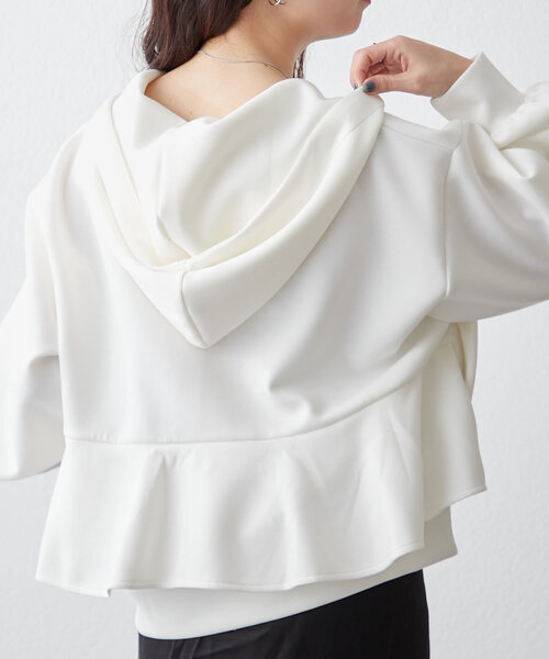 Another Branch olive des olive（アナザーブランチオリーブデオリーブ）の「【2025 Spring/Summer】ダンボールZIPパーカー（カーディガン/ボレロ・レディース・オフホワイト/ブルー/スミクロ/オートミール・FREE）」の2枚目の写真