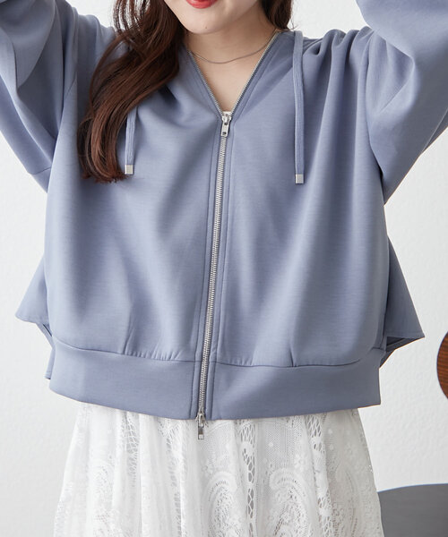 Another Branch olive des olive（アナザーブランチオリーブデオリーブ）の「【2025 Spring/Summer】ダンボールZIPパーカー（カーディガン/ボレロ・レディース・オフホワイト/ブルー/スミクロ/オートミール・FREE）」の12枚目の写真