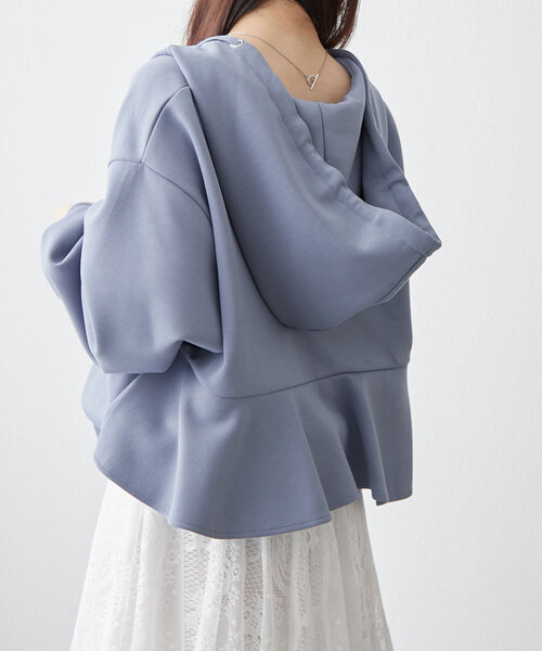 Another Branch olive des olive（アナザーブランチオリーブデオリーブ）の「【2025 Spring/Summer】ダンボールZIPパーカー（カーディガン/ボレロ・レディース・オフホワイト/ブルー/スミクロ/オートミール・FREE）」の13枚目の写真