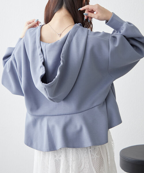 Another Branch olive des olive（アナザーブランチオリーブデオリーブ）の「【2025 Spring/Summer】ダンボールZIPパーカー（カーディガン/ボレロ・レディース・オフホワイト/ブルー/スミクロ/オートミール・FREE）」の14枚目の写真