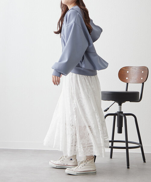 Another Branch olive des olive（アナザーブランチオリーブデオリーブ）の「【2025 Spring/Summer】ダンボールZIPパーカー（カーディガン/ボレロ・レディース・オフホワイト/ブルー/スミクロ/オートミール・FREE）」の16枚目の写真