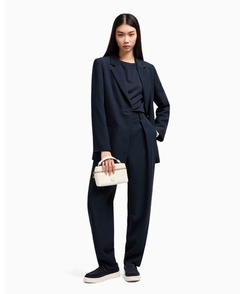 ARMANI EXCHANGE（アルマーニエクスチェンジ）の「【A|X アルマーニ エクスチェンジ】スクープドネック 半袖ニットプルオーバー（ニット/セーター・レディース・ネイビー/ホワイト・LARGE/MEDIUM/SMALL/X-SMALL）」の4枚目の写真