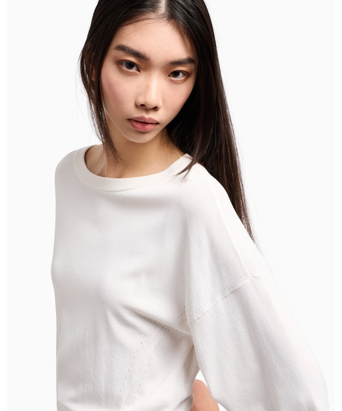 ニット セーター 「A|X アルマーニ エクスチェンジ」BE スクープドネック 半袖ニットプルオーバー レディース ARMANI EXCHANGE ニット セーター 「A|X アルマーニ