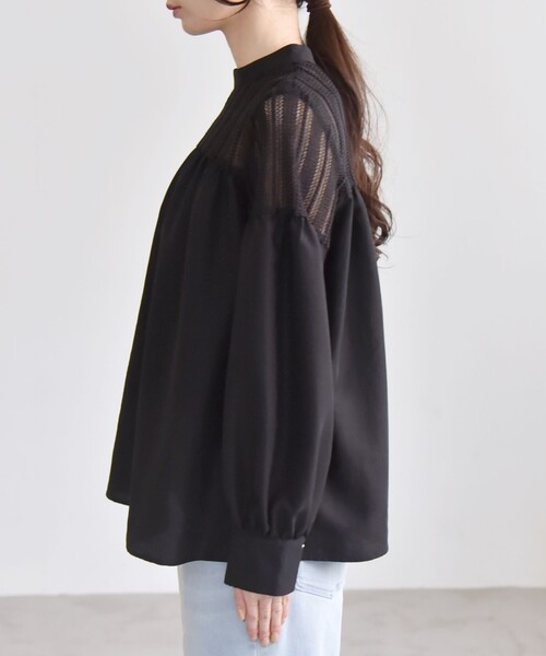 SHIPS for women / シップスウィメン quaranciel:〈手洗い可能〉ラッセル レース フィブリル ブラウス quaranciel:〈手洗い可能〉ラッセル レース フィブリル ブラウス