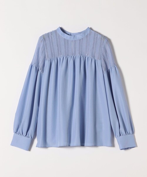 美品* INDIAINDUSTRY ラッセルレースシャツブラウス 春物 匿名配送 quaranciel:〈手洗い可能〉ラッセル レース フィブリル ブラウス