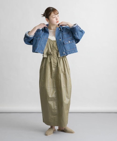 KBF(ケイビーエフ)の「WIDEデニムジャケット(デニムジャケット・レディース・ブルー/ベージュ・ONE)」の16枚目の写真