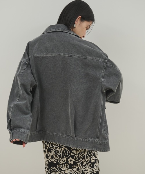 Shelly island(シェリーアイランド)の「ダブルZIPデニムブルゾン(デニムジャケット・レディース・ブルー/ブラック・FREE)」の7枚目の写真