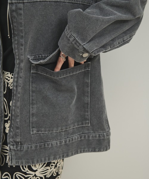 Shelly island(シェリーアイランド)の「ダブルZIPデニムブルゾン(デニムジャケット・レディース・ブルー/ブラック・FREE)」の8枚目の写真