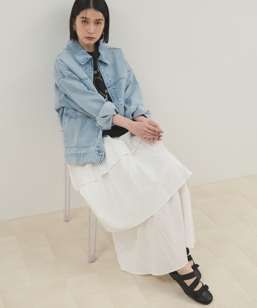 Shelly island(シェリーアイランド)の「ダブルZIPデニムブルゾン(デニムジャケット・レディース・ブルー/ブラック・FREE)」の21枚目の写真