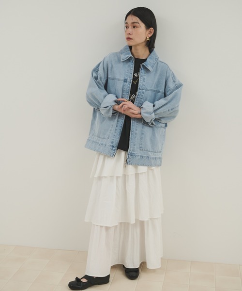 Shelly island(シェリーアイランド)の「ダブルZIPデニムブルゾン(デニムジャケット・レディース・ブルー/ブラック・FREE)」の20枚目の写真