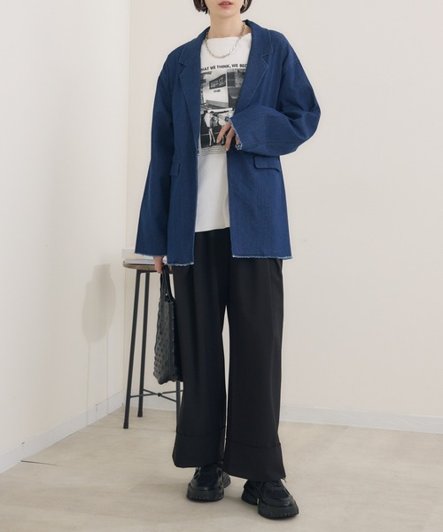 Paradise Picnic（パラダイスピクニック）の「SUGAR ROSE　ビンテージデニムジャケット（デニムジャケット・レディース・ブルー/ネイビー・FREE）」の3枚目の写真