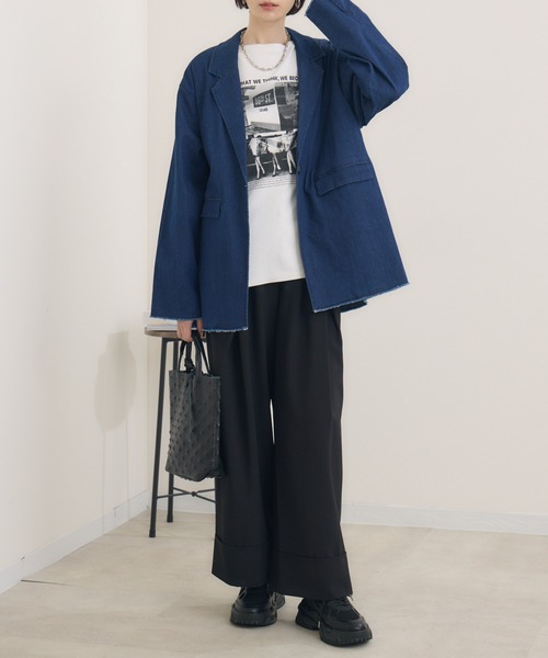 Paradise Picnic（パラダイスピクニック）の「SUGAR ROSE　ビンテージデニムジャケット（デニムジャケット・レディース・ブルー/ネイビー・FREE）」の4枚目の写真