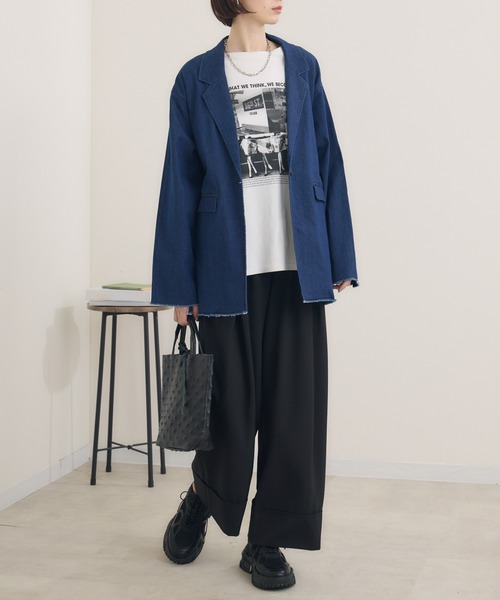 Paradise Picnic（パラダイスピクニック）の「SUGAR ROSE　ビンテージデニムジャケット（デニムジャケット・レディース・ブルー/ネイビー・FREE）」の5枚目の写真