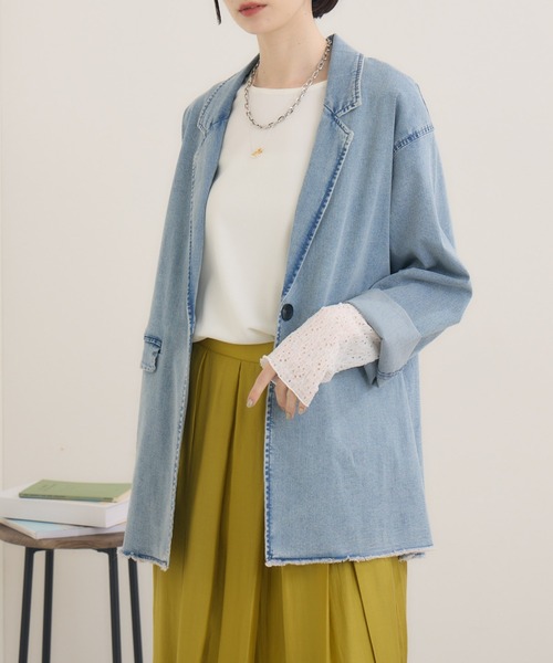 Paradise Picnic（パラダイスピクニック）の「SUGAR ROSE　ビンテージデニムジャケット（デニムジャケット・レディース・ブルー/ネイビー・FREE）」の16枚目の写真