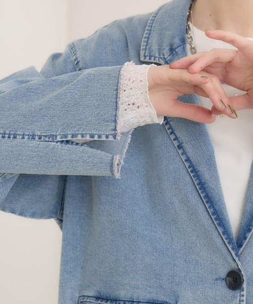 Paradise Picnic（パラダイスピクニック）の「SUGAR ROSE　ビンテージデニムジャケット（デニムジャケット・レディース・ブルー/ネイビー・FREE）」の14枚目の写真