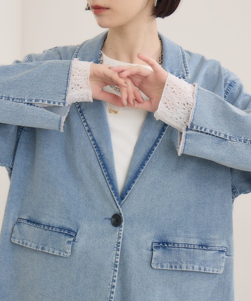 Paradise Picnic（パラダイスピクニック）の「SUGAR ROSE　ビンテージデニムジャケット（デニムジャケット・レディース・ブルー/ネイビー・FREE）」の15枚目の写真