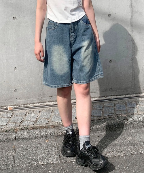 タイムセール　GANNI デニムハーフパンツ GANNI ガニー GANNI コンフォートストレッチデニムハーフパンツ