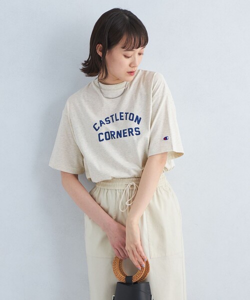 Champion（チャンピオン）の「【別注】＜Champion＞プリント Tシャツ（Tシャツ/カットソー・レディース・パープル/ブラック/ナチュラル/グレー/オフホワイト/ライム・FREE）」の5枚目の写真