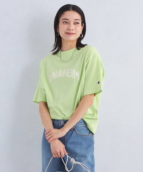 Champion（チャンピオン）の「【別注】＜Champion＞プリント Tシャツ（Tシャツ/カットソー・レディース・パープル/ブラック/ナチュラル/グレー/オフホワイト/ライム・FREE）」の22枚目の写真