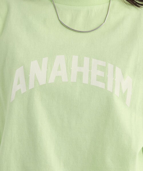 Champion（チャンピオン）の「【別注】＜Champion＞プリント Tシャツ（Tシャツ/カットソー・レディース・パープル/ブラック/ナチュラル/グレー/オフホワイト/ライム・FREE）」の9枚目の写真