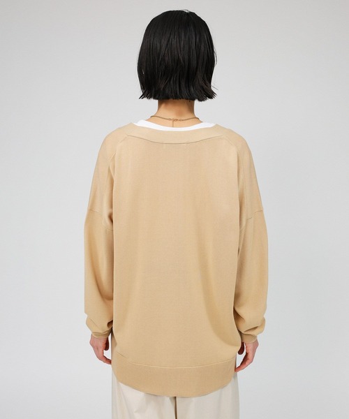 BABYLONE（バビロン）の「綿モダールボックスカーディガン（カーディガン/ボレロ・レディース・ベージュ/ライトグレー/ブラック・フリー）」の18枚目の写真