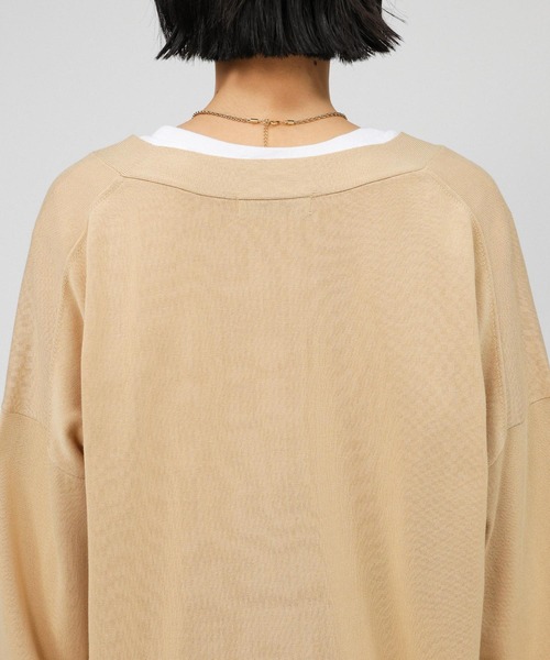 BABYLONE（バビロン）の「綿モダールボックスカーディガン（カーディガン/ボレロ・レディース・ベージュ/ライトグレー/ブラック・フリー）」の19枚目の写真