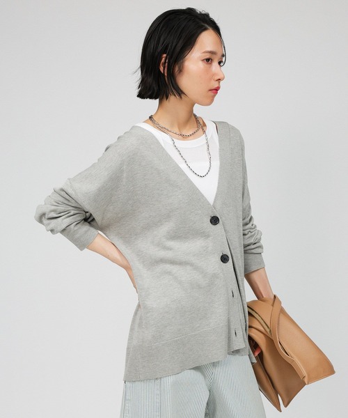 BABYLONE（バビロン）の「綿モダールボックスカーディガン（カーディガン/ボレロ・レディース・ベージュ/ライトグレー/ブラック・フリー）」の5枚目の写真