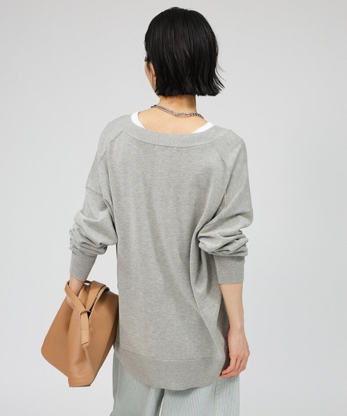 BABYLONE（バビロン）の「綿モダールボックスカーディガン（カーディガン/ボレロ・レディース・ベージュ/ライトグレー/ブラック・フリー）」の6枚目の写真