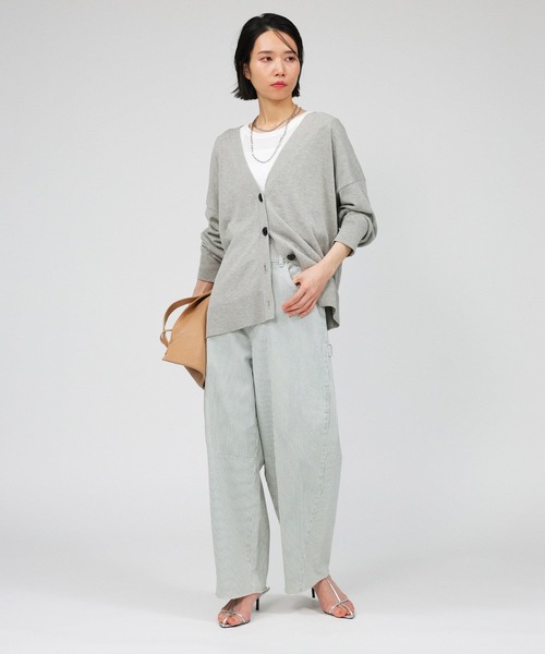 BABYLONE（バビロン）の「綿モダールボックスカーディガン（カーディガン/ボレロ・レディース・ベージュ/ライトグレー/ブラック・フリー）」の7枚目の写真