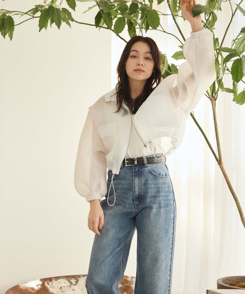 Edit Sheen(エディットシーン)の「ドロストシアーニットブルゾン(ブルゾン・レディース・ホワイト/ブラック/ブルー・M)」の16枚目の写真