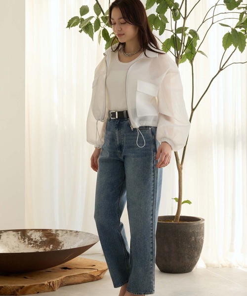 Edit Sheen(エディットシーン)の「ドロストシアーニットブルゾン(ブルゾン・レディース・ホワイト/ブラック/ブルー・M)」の14枚目の写真