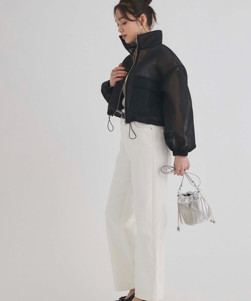 Edit Sheen(エディットシーン)の「ドロストシアーニットブルゾン(ブルゾン・レディース・ホワイト/ブラック/ブルー・M)」の20枚目の写真