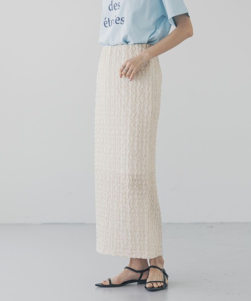 LOWRYS FARM(ローリーズファーム)の「ポコポコタイトスカート 289810(スカート・レディース・グリーン/アイボリー/ブラック・FREE)」の1枚目の写真