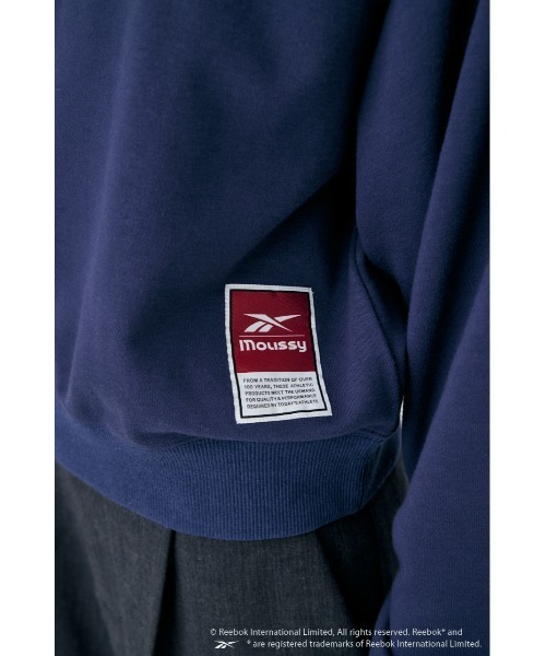MOUSSY（マウジー）の「REEBOK PIPING SWEAT プルオーバー（スウェット・レディース・ネイビー/ブラック/オフホワイト・FREE）」の4枚目の写真