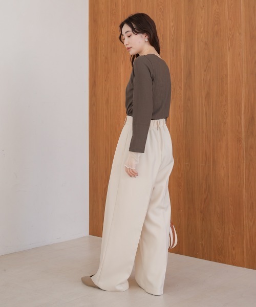 Bab(バブ)の「袖スリットチュールカットトップス(Tシャツ/カットソー・レディース・ピンク/チャコールグレー/アイボリー・FREE)」の22枚目の写真