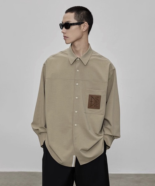 WESTBOY（ウエストボーイ）の「フェイクレザーポケットシャツ NNS25S1TP01【NANS STUDIO】（シャツ/ブラウス・メンズ・カーキ/グレー・XL/M/L）」の10枚目の写真