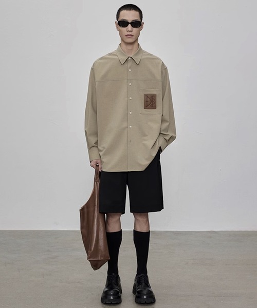 WESTBOY（ウエストボーイ）の「フェイクレザーポケットシャツ NNS25S1TP01【NANS STUDIO】（シャツ/ブラウス・メンズ・カーキ/グレー・XL/M/L）」の8枚目の写真